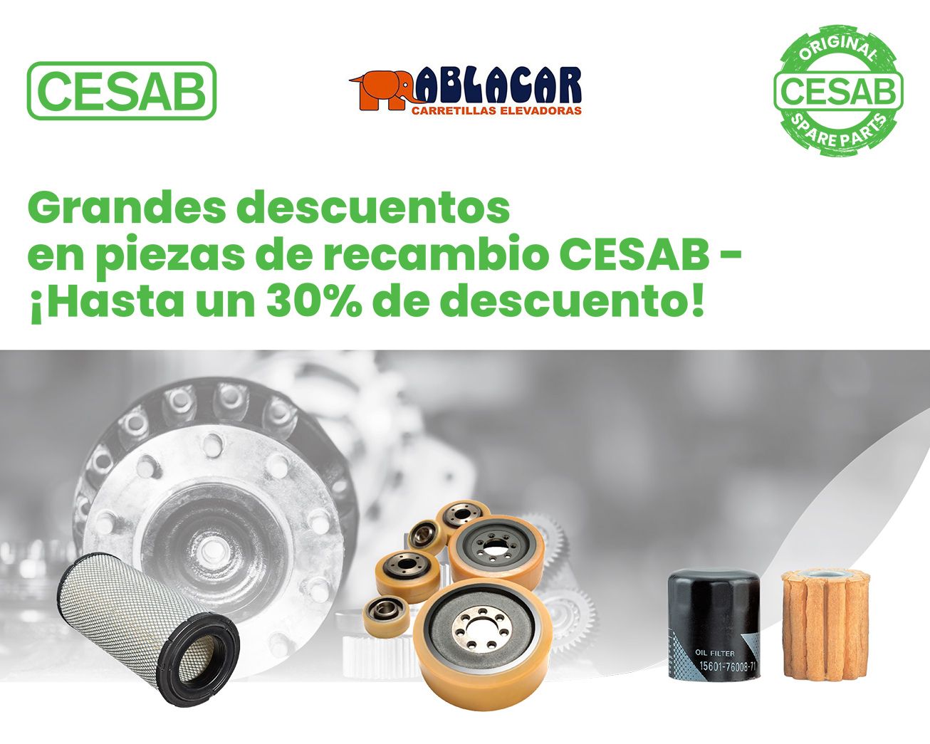 Grandes descuentos en en piezas de recambio CESAB